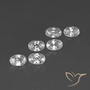 Gemas de Circón Blanco natural de 4.93 ct, Ovalada, VVS-VS