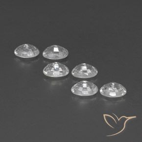 Gemas de Circón Blanco natural de 4.93 ct, Ovalada, VVS-VS