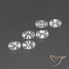 Gemas de Circón Blanco natural de 4.76 ct, Ovalada, VVS-VS