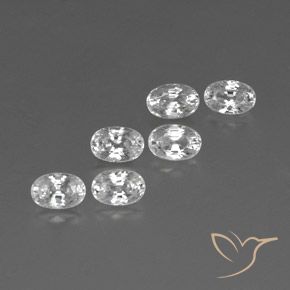 Gemas de Circón Blanco natural de 5.01 ct, Ovalada, VVS-VS