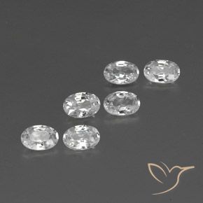 Gemas de Circón Blanco natural de 3.98 ct, Ovalada, VVS-VS