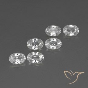 Gemas de Circón Blanco natural de 4.70 ct, Ovalada, VVS-VS