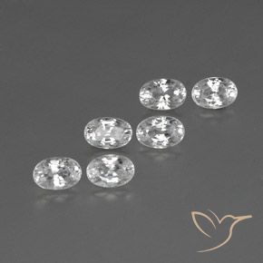 Gemas de Circón Blanco natural de 4.92 ct, Ovalada, VVS-VS