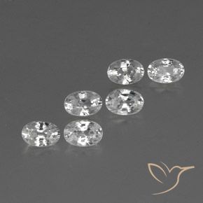 Gemas de Circón Blanco natural de 4.72 ct, Ovalada, VVS-VS