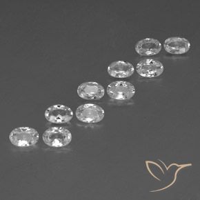 Gemas de Circón Blanco natural de 6.62 ct, Ovalada, VVS-VS