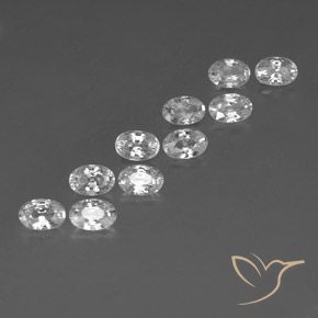 Gemas de Circón Blanco natural de 7.66 ct, Ovalada, VVS-VS