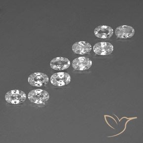 Gemas de Circón Blanco natural de 6.94 ct, Ovalada, VVS-VS