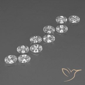 Gemas de Circón Blanco natural de 7.92 ct, Ovalada, VVS-VS