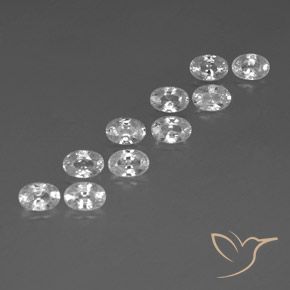 Gemas de Circón Blanco natural de 7.73 ct, Ovalada, VVS-VS