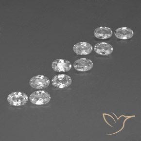Gemas de Circón Blanco natural de 6.68 ct, Ovalada, VVS-VS