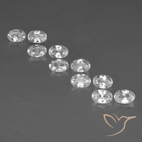 7.59ctw Natural Blanco Circón, Ovalada, VVS-VS