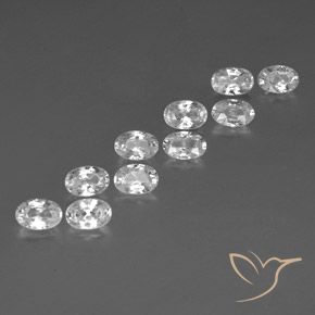 Gemas de Circón Blanco natural de 7.59 ct, Ovalada, VVS-VS