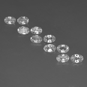 Gemas de circón blanco natural de 6,89 ct, corte óvalo, VVS-VS