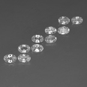 Gemas de circón blanco natural de 6,89 ct, corte óvalo, VVS-VS
