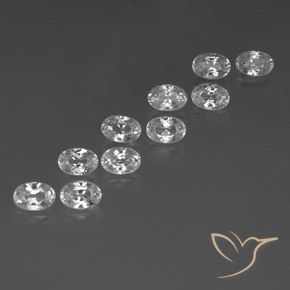 Gemas de Circón Blanco natural de 8.07 ct, Ovalada, VVS-VS