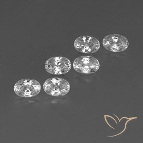 Gemas de Circón Blanco natural de 5.08 ct, Ovalada, VVS-VS