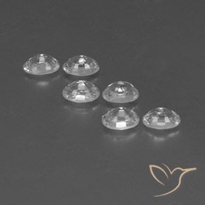 Gemas de Circón Blanco natural de 5.08 ct, Ovalada, VVS-VS