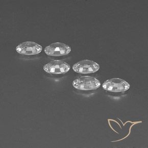 Gemas de Circón Blanco natural de 4.16 ct, Ovalada, VVS-VS