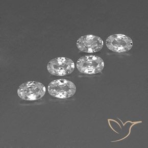 Gemas de Circón Blanco natural de 4.02 ct, Ovalada, VVS-VS