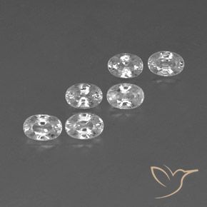 Gemas de Circón Blanco natural de 4.69 ct, Ovalada, VVS-VS