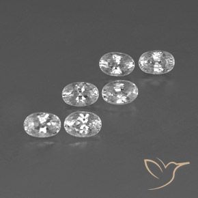 Gemas de Circón Blanco natural de 5.20 ct, Ovalada, VVS-VS