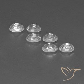 Gemas de Circón Blanco natural de 5.20 ct, Ovalada, VVS-VS