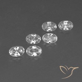 Gemas de Circón Blanco natural de 4.66 ct, Ovalada, VVS-VS