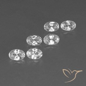 Gemas de Circón Blanco natural de 4.69 ct, Ovalada, VVS-VS