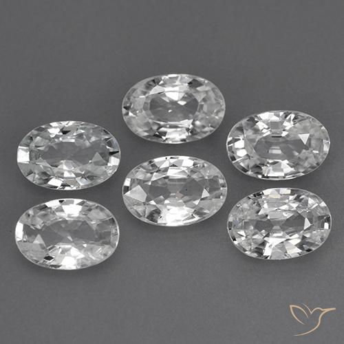 Gemas de Circón Blanco natural de 3.97 ct, Ovalada, VVS-VS