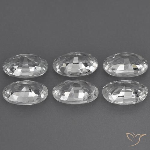 Gemas de Circón Blanco natural de 3.97 ct, Ovalada, VVS-VS