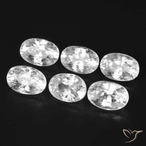 Gemas de Circón Blanco natural de 5.24 ct, Ovalada, VVS-VS