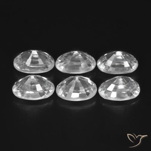 Gemas de Circón Blanco natural de 5.24 ct, Ovalada, VVS-VS