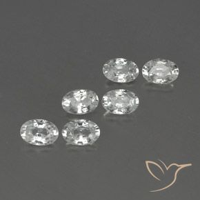 Gemas de Circón Blanco natural de 4.21 ct, Ovalada, VVS-VS