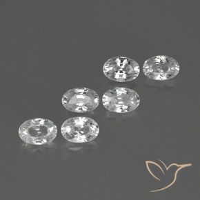 Gemas de Circón Blanco natural de 4.69 ct, Ovalada, VVS-VS