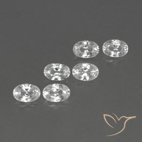 Gemas de Circón Blanco natural de 4.92 ct, Ovalada, VVS-VS