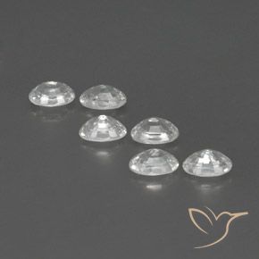 Gemas de Circón Blanco natural de 4.92 ct, Ovalada, VVS-VS