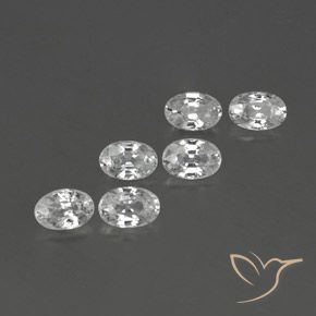 Gemas de Circón Blanco natural de 4.57 ct, Ovalada, VVS-VS