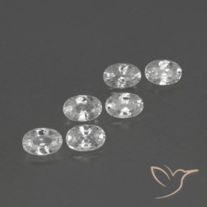 Gemas de Circón Blanco natural de 4.94 ct, Ovalada, VVS-VS