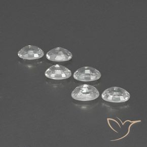 Gemas de Circón Blanco natural de 4.94 ct, Ovalada, VVS-VS