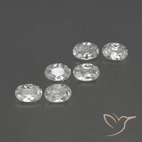 Gemas de Circón Blanco natural de 4.24 ct, Ovalada, VVS-VS