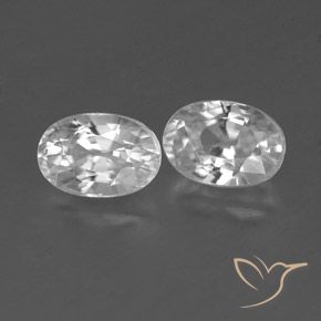Gemas de Circón Blanco natural de 1.71 ct, Ovalada, VVS