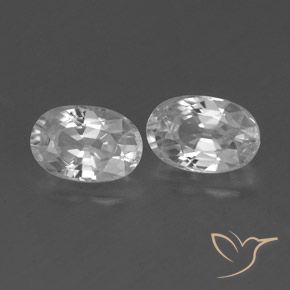 Gemas de Circón Blanco natural de 1.68 ct, Ovalada, VVS