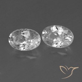 Gemas de Circón Blanco natural de 1.71 ct, Ovalada, VVS-VS