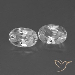 Gemas de Circón Blanco natural de 1.66 ct, Ovalada, VVS-VS