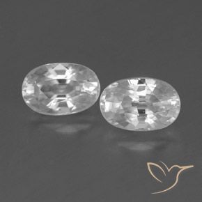1.78ctw Natural Blanco Circón, Ovalada, VVS