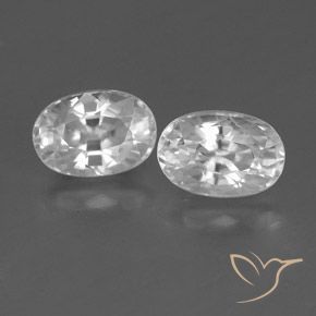 1.87ctw Natural Blanco Circón, Ovalada, VVS-VS