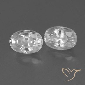 Gemas de Circón Blanco natural de 1.87 ct, Ovalada, VVS-VS