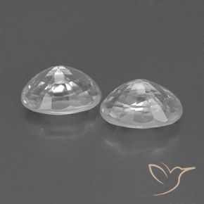 Gemas de Circón Blanco natural de 1.87 ct, Ovalada, VVS-VS