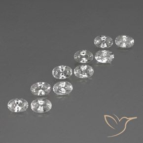 Gemas de Circón Blanco natural de 7.55 ct, Ovalada, VVS-VS