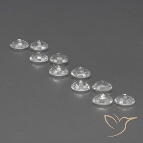 Gemas de Circón Blanco natural de 7.55 ct, Ovalada, VVS-VS